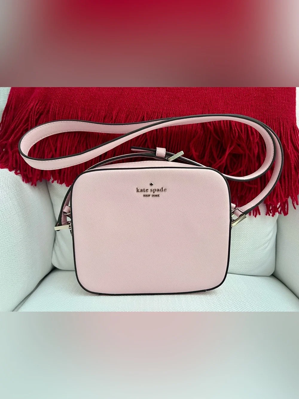 kate spade Blush Pink Saffiano Crossbody Camera Bag